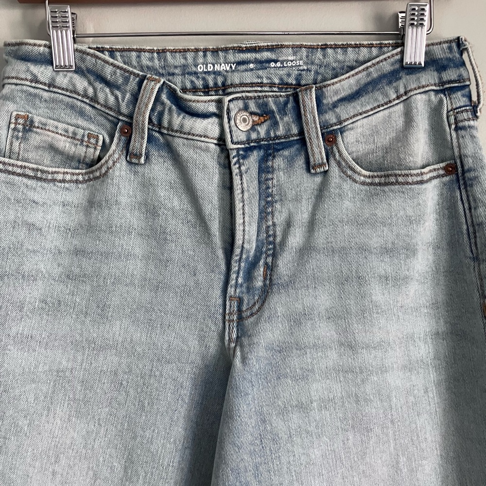 OLD NAVY O.G. Loose Wide Leg Light Wash High Rise Jeans Size 6 (measure 8-10) - Picture 3 of 11